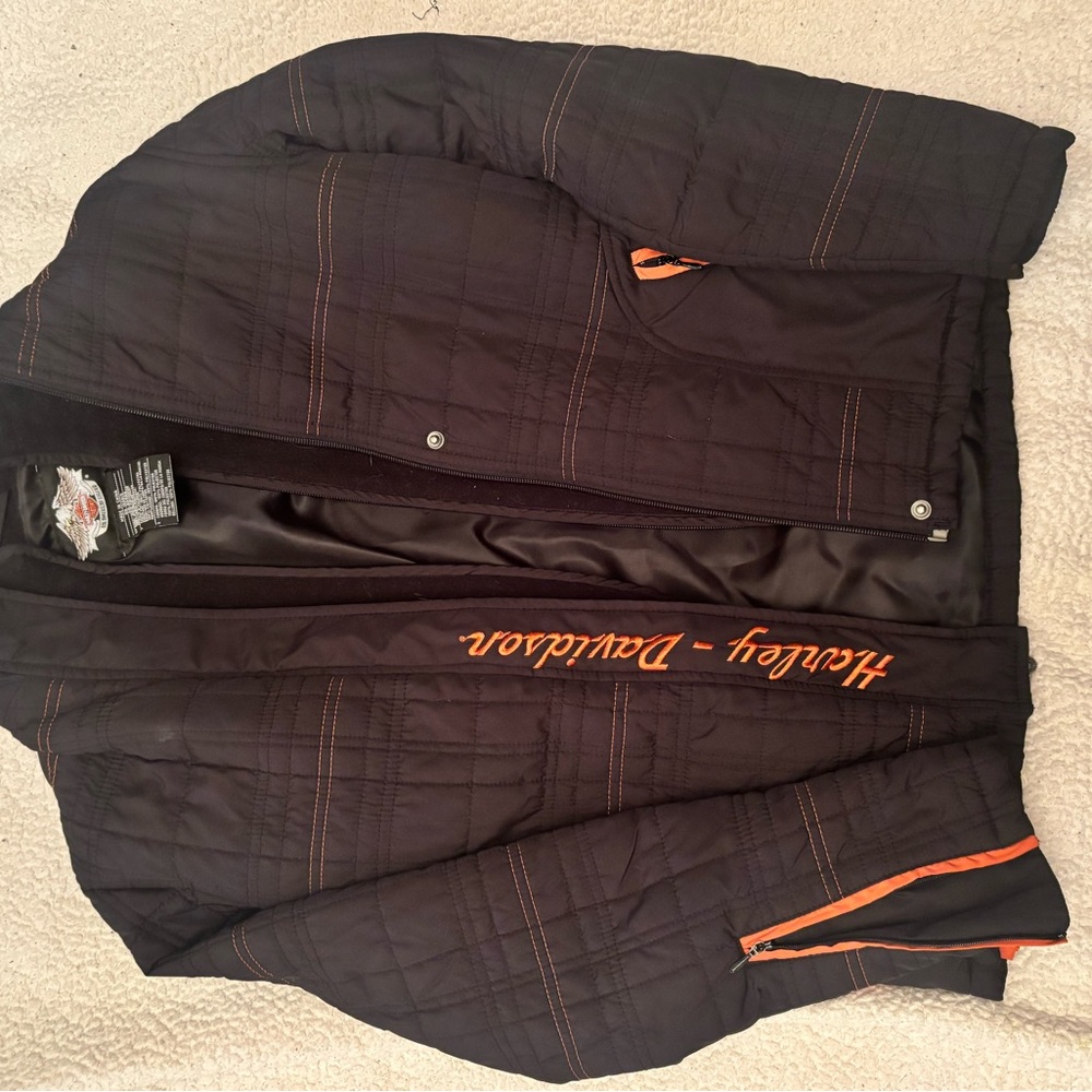 Harley-Davidson Black Jacket with Orange Details